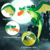 5-foot hanging inflatable dragon with huge wings and fire-breathing design, perfect for Halloween yard decoration.