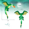 Hanging 5 feet inflatable dragon with vibrant colors, perfect for Halloween yard decoration, includes stakes for easy.