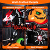 Halloween inflatable LED lighted carriage featuring a skeleton dragon, evil pumpkin, and grim reaper for outdoor.