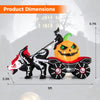 Halloween inflatable LED lighted carriage featuring a skeleton dragon and pumpkin, 9ft long for outdoor decoration.