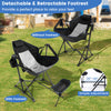 Hammock camping chair with adjustable footrest and mesh design for comfort, perfect for outdoor relaxation.