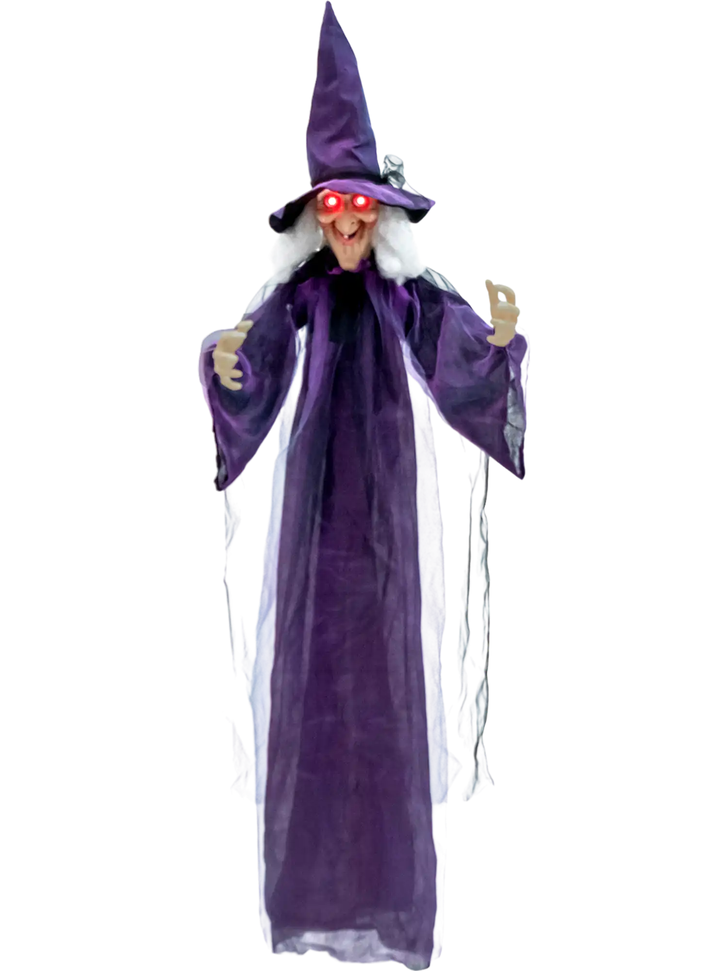 Costway Hanging Animated Halloween Witch Decoration Pre-Recorded Phrases 53896427 New