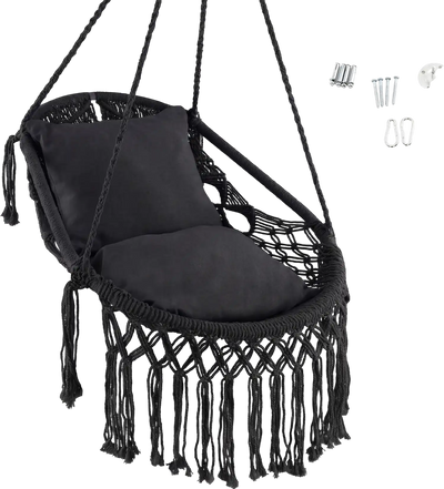 Costway Hanging Hammock Chair Soft Seat Cushion Rope Chain 63421875 New