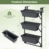 Vertical wall-mounted planter with three detachable black boxes, adjustable height, and drainage holes for optimal.