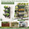 Wall-mounted vertical planter with three detachable boxes, adjustable hanger, and drainage holes for optimal airflow.