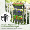 Vertical wall-mounted planter with adjustable height, featuring three detachable boxes for flowers and optimal drainage.