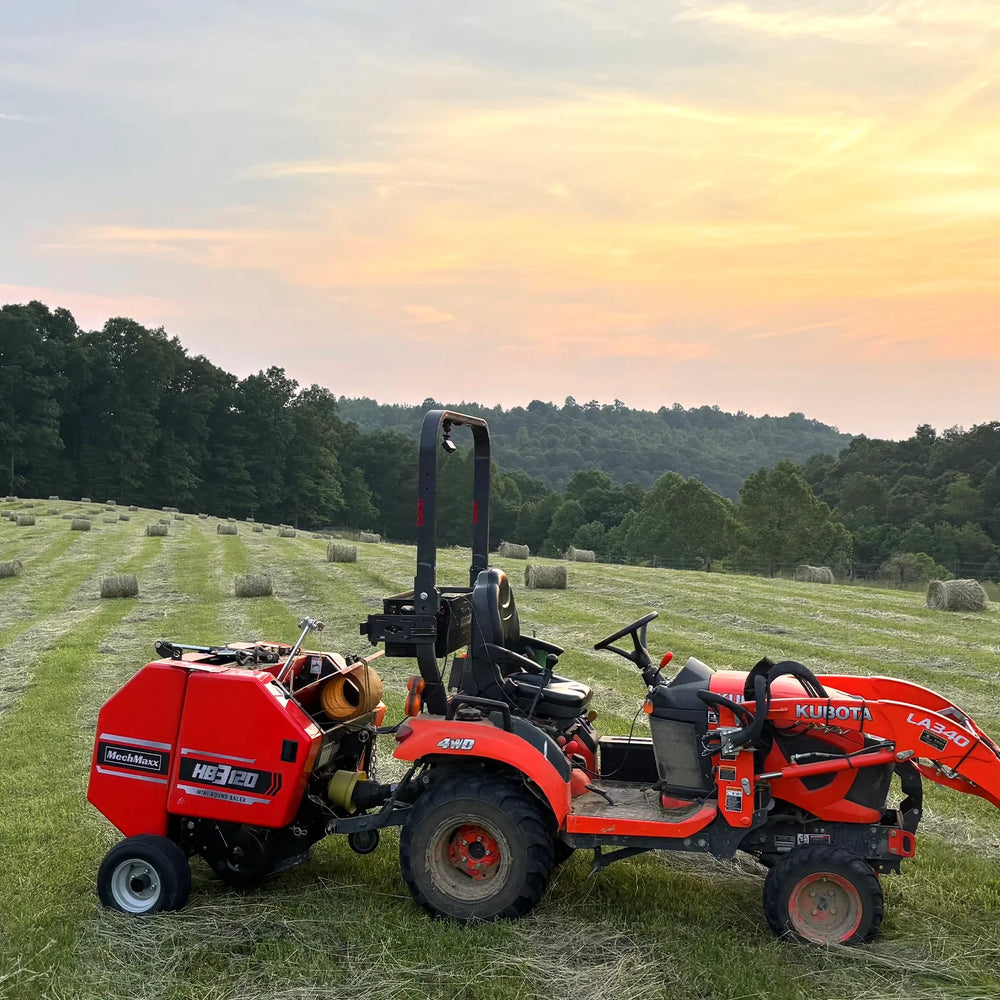 3-Point PTO Mini Round Hay Baler With Twine Wrap,   20" Diameter x 28" Width Bales,  For 15-50hp Tractor,  HB3120