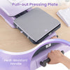 Pull-out pressing plate of the purple heat press machine with heat-resistant handle for T-shirt transfers.