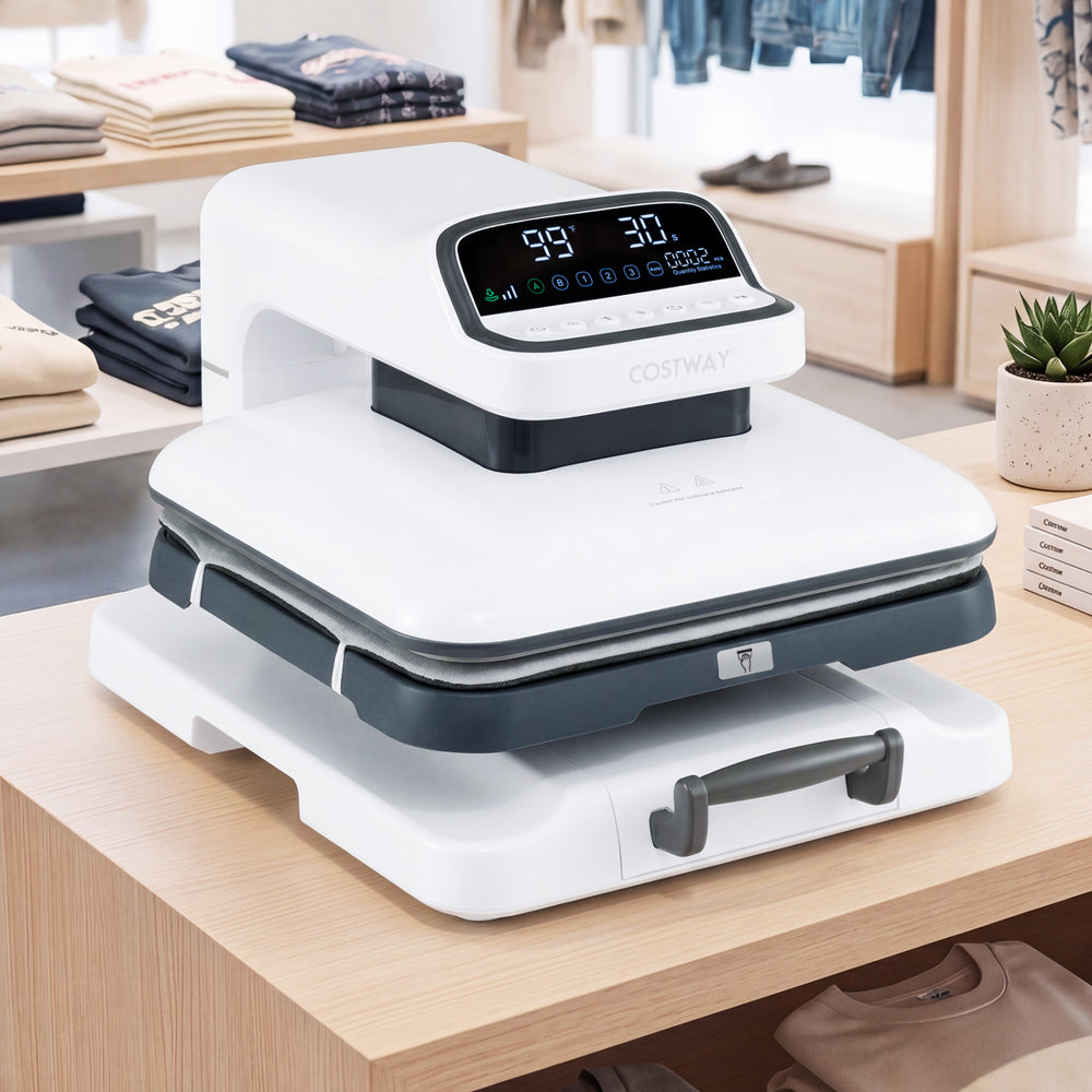 Heat Press Machine with Auto Release for T Shirts-White - Gallery View 1 of 11