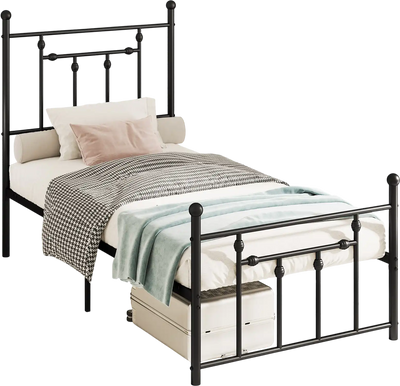 Costway Twin Heavy-Duty Metal Bed Frame with Headboard 162954738 New