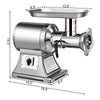 Heavy duty 1.5HP commercial meat grinder with stainless steel housing, 550LB/h capacity, and easy operation for.