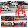 Heavy-duty aluminum garage bar chair in red with 360° swiveling seat, ideal for workshops and garages.