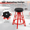Heavy-duty aluminum garage bar chair in red with a 360° swiveling seat, ideal for comfort at workbenches.