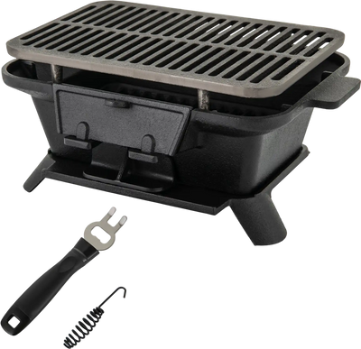 Costway Cast Iron Hibachi Grill w/ Grill Grate Lifter 81059627 New