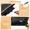 Coal door and temperature control vent of the 100% cast iron hibachi grill for easy heat adjustment and charcoal access.