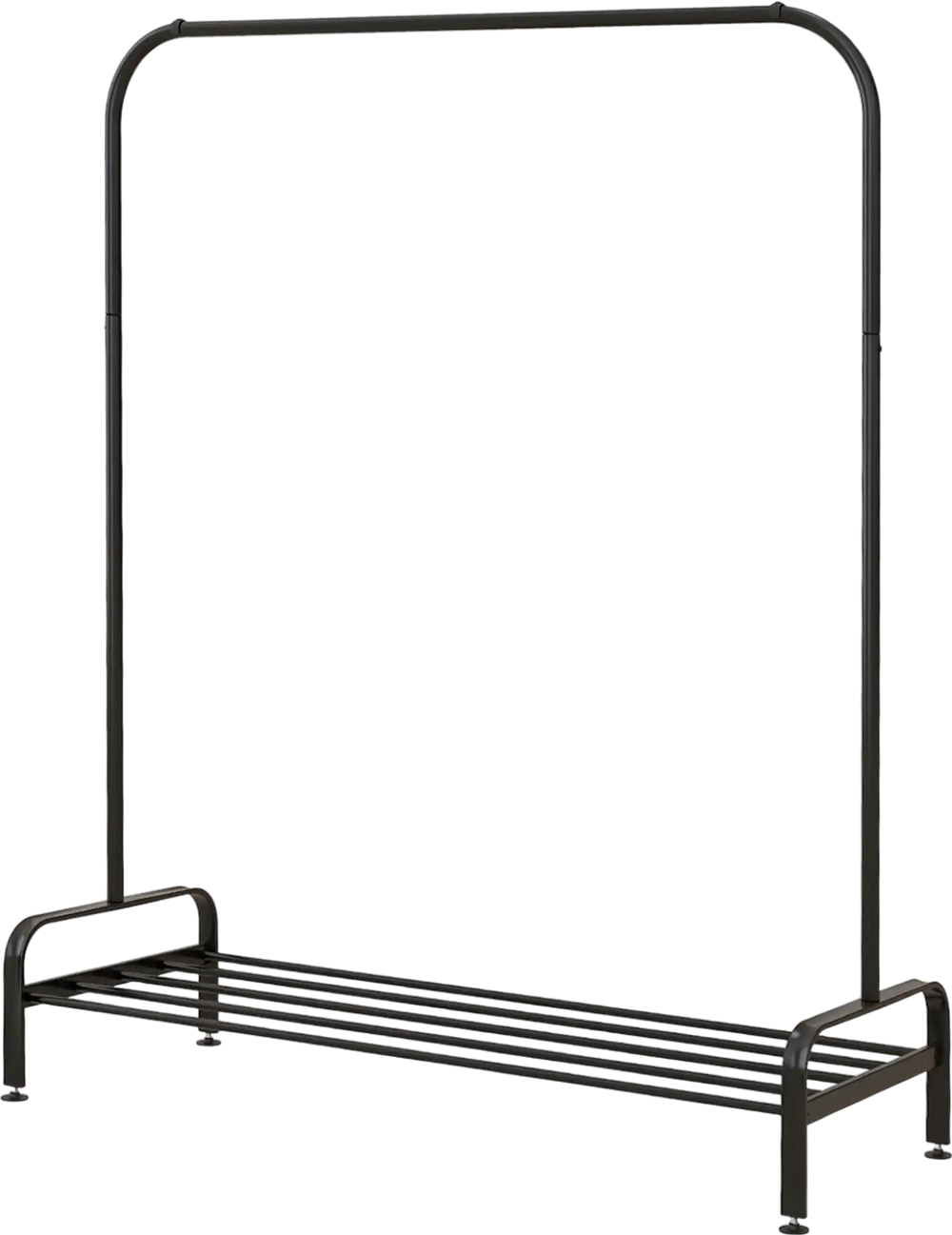 Heavy Duty Clothes Stand Rack with Top Rod and Lower Storage Shelf