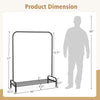 Heavy duty clothes stand rack dimensions with top rod and lower storage shelf, ideal for organizing clothes and.