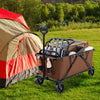 Collapsible Folding Wagon Cart with Adjustable Handlebar-Coffee - Gallery View 1 of 10