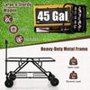 Collapsible folding wagon cart with adjustable handlebar, 45-gallon capacity, heavy-duty frame, and all-terrain wheels.