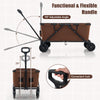 Collapsible folding wagon cart with adjustable handlebar, 45-gallon capacity, and all-terrain wheels for versatile use.