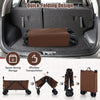 Collapsible folding wagon cart in coffee color, featuring a quick-folding design for easy storage and transportation.