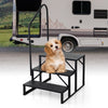 Heavy duty black hot tub stair with wide anti-slip platforms, ideal for pets and outdoor use, featuring a customizable.