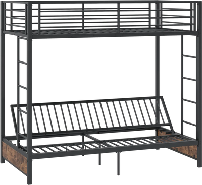 Costway Heavy Duty Metal Twin over Futon Bunk Bed Frame Headboard Footboard 89805888 New