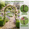 Heavy-duty bronze metal garden arch with gate, featuring a classic design and trellis for climbing plants, ideal for.