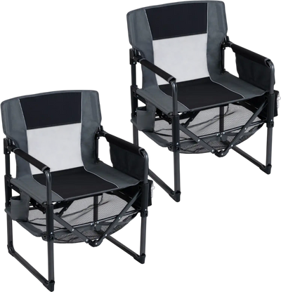Costway Set of 2 Heavy Duty Outdoor Camping Chairs w/ Cup Holder 45333346 New