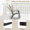Heavy-duty rocking chair with anti-slip pads and safe stopper, perfect for relaxing on the porch or balcony.