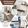 Height-adjustable mobile standing desk with split top, ergonomic design, and casters for easy mobility and multipurpose.