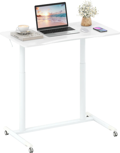 Costway Height Adjustable Sit-Stand Rolling Computer Desk 59764203 New