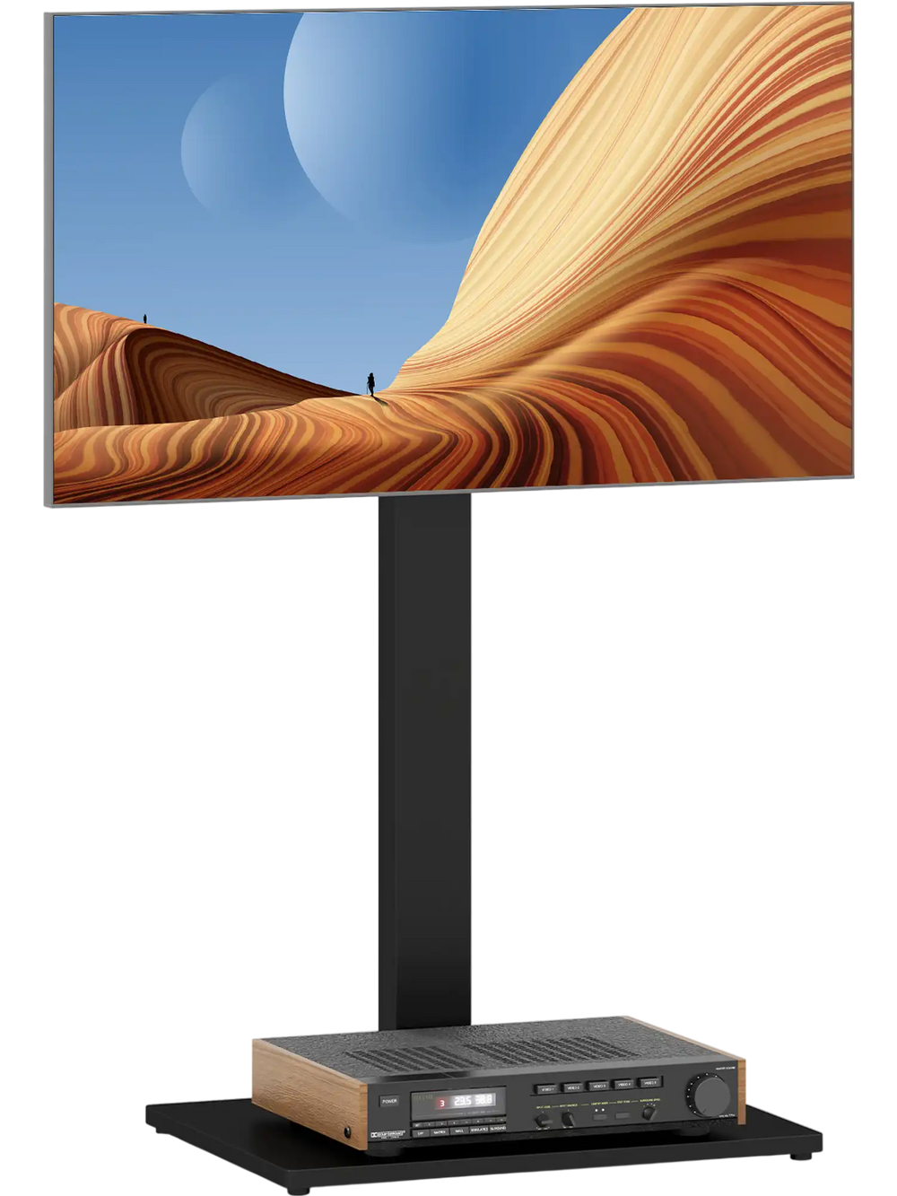 Height Adjustable Floor TV Stand with AV Shelf for 32-70 Inch TVs
