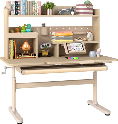 Costway Height Adjustable Kids Writing Study Table Tilt Desktop Retractable Book Stand 12606122 New