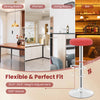 Height-adjustable red bar stool with 360° swivel and soft PU leather, perfect for kitchens, dining rooms, and bars.
