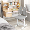 Height-adjustable gray kid's study chair with double back support and breathable seat, perfect for home or study room.