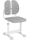 Height-adjustable gray kid's study chair with double back support and breathable seat, ideal for home office or study.