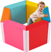 Colorful hexagon kids ball pit foam climbing mat with detachable covers, ideal for playrooms and safe exercise.