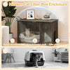 Hidden cat litter box enclosure in oak, stylish design with dual doors for easy access and litter control in any room.