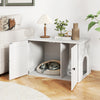Hidden Cat Litter Box Enclosure Furniture with Divider-White - Gallery View 1 of 10