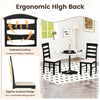 High back dining room chair set of 2 in black with padded seats, featuring ergonomic design for comfort and support.