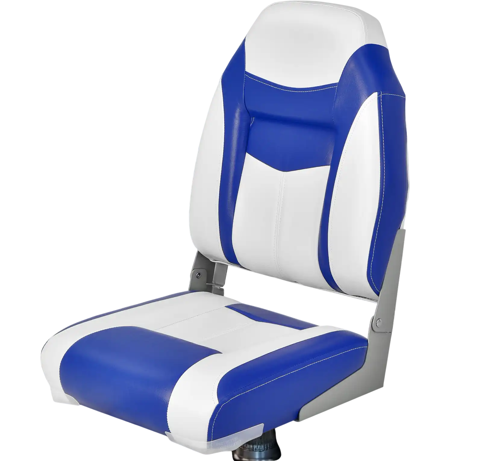Costway High Back Folding Boat Seat Blue White Cushion Flexible Hinges 18064732 New