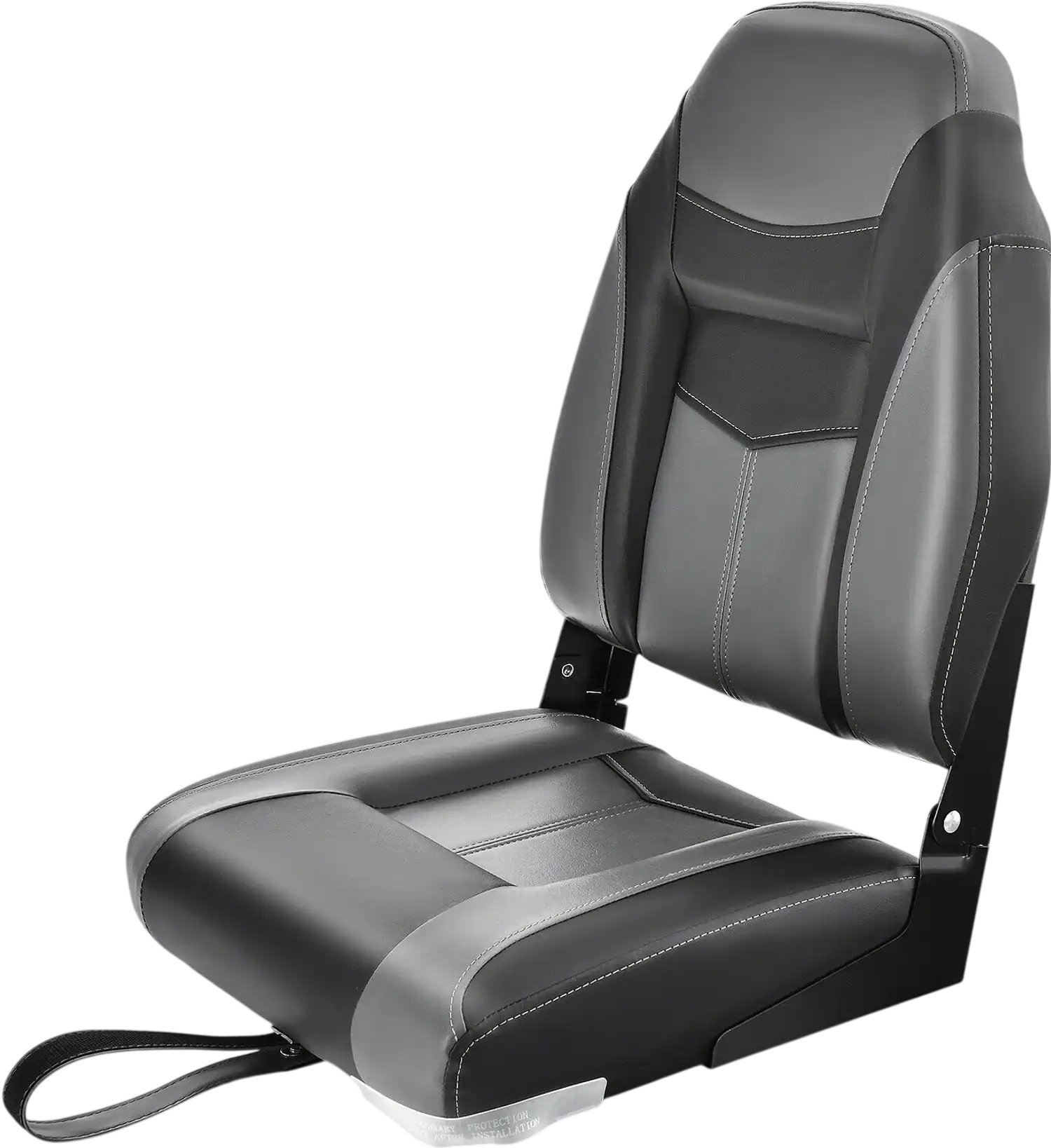 Costway High Back Folding Boat Seat Black Grey Cushion Flexible Hinges 21895764 New