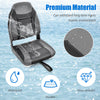 High back folding boat seat in black and grey with waterproof PVC, designed for comfort and durability in marine.