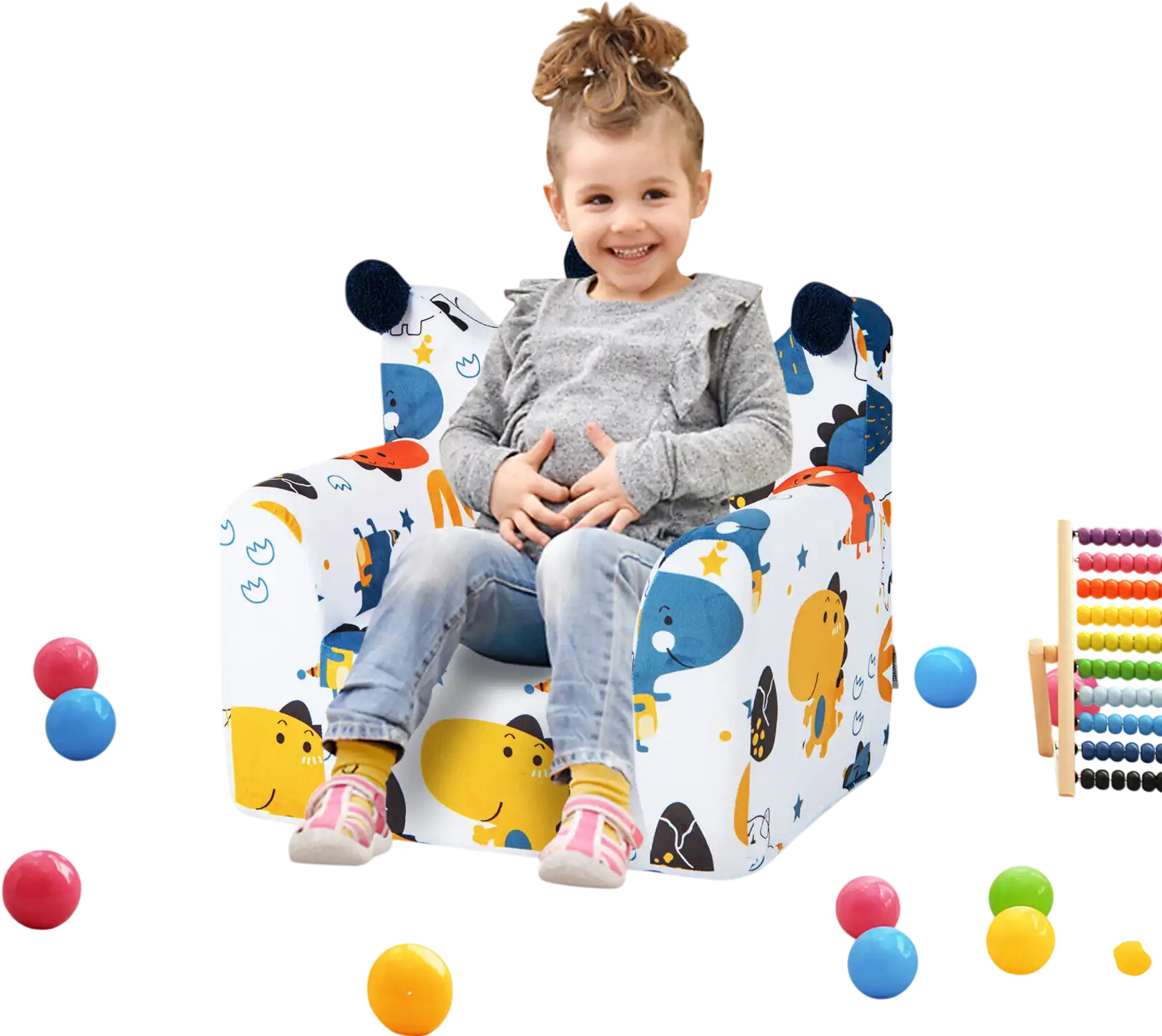 Costway Kids Sofa Chair w/ Armrest & Extra Pillow Blue 81937265 New