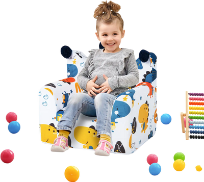 Costway Kids Sofa Chair w/ Armrest & Extra Pillow Blue 81937265 New