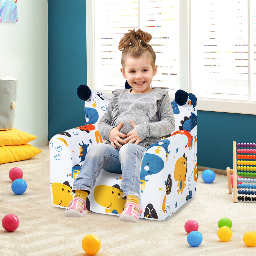 High-density Padding Kids Sofa with Armrest and Extra Pilow-Blue - Gallery View 1 of 10