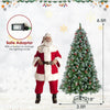 Hinged 6.5 ft Christmas tree with 450 PVC branch tips and 200 warm white LED lights, ideal for festive home decor.