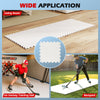 Hockey flooring tiles in a puzzle design, made of UHMW-PE, ideal for training in backyards or indoor spaces.