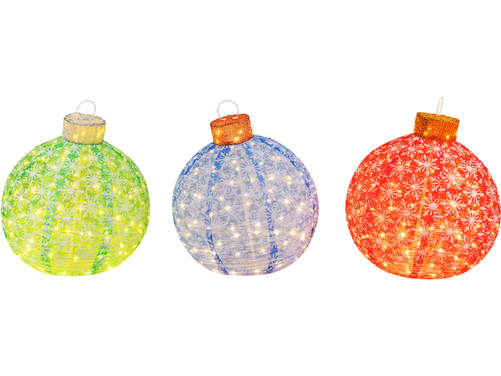 Costway 3-Piece Pre-Lit Pop-Up Christmas Ball Set Warm White LED Lights 82934765 New